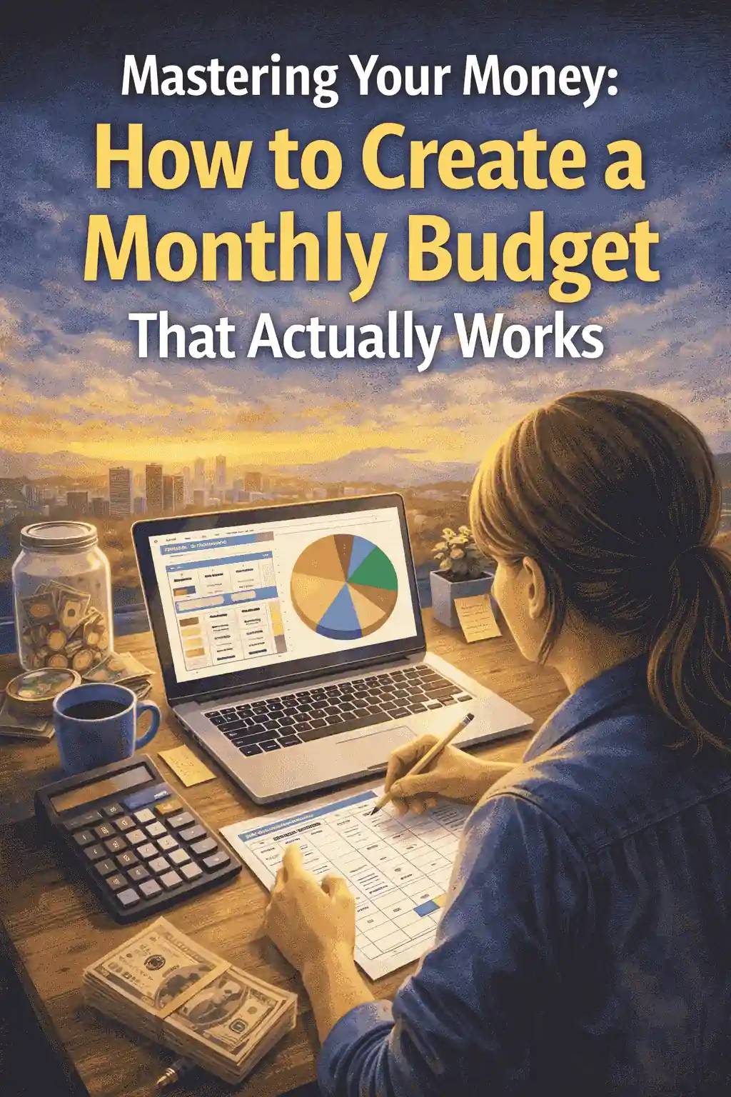 Monthly budget planning example showing realistic expense breakdown